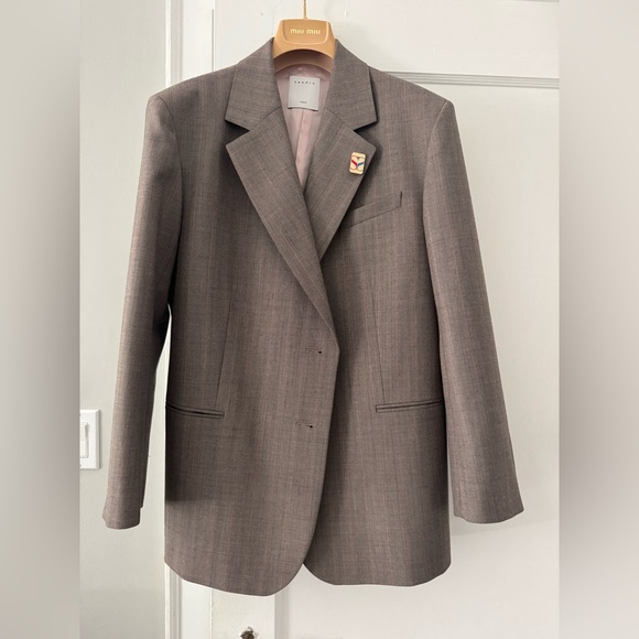 Sandro Jackets & Blazers - Sandro Blazer in Gray and Cream